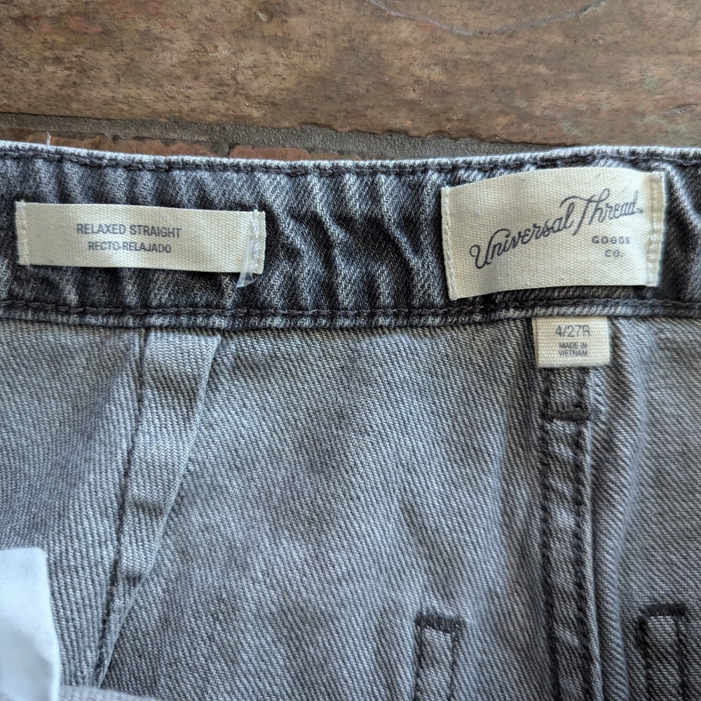 Universal Thread Gray Relaxed Straight Jeans 27 4 - image 8